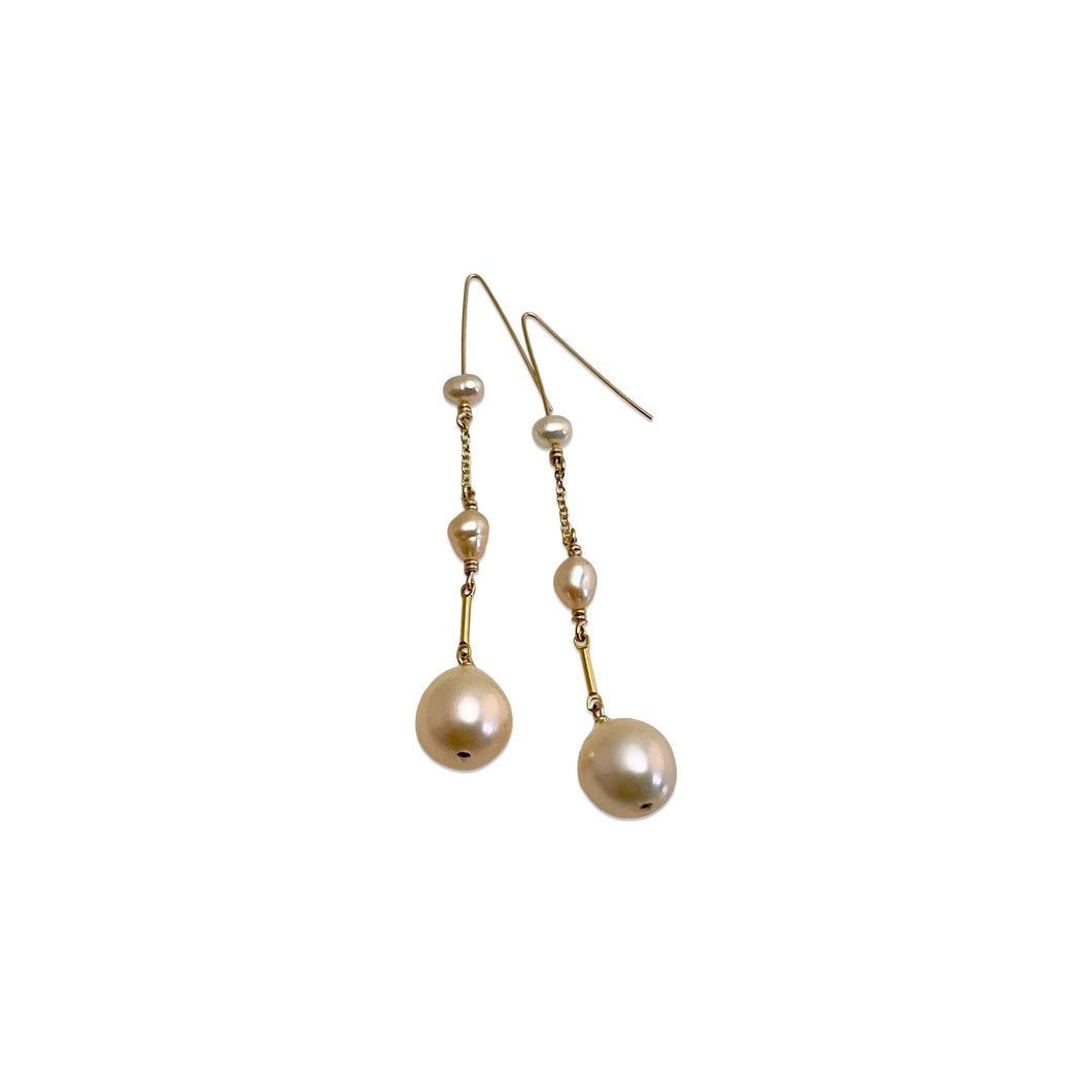TIER EARRINGS - BLUSH PINK PEARL