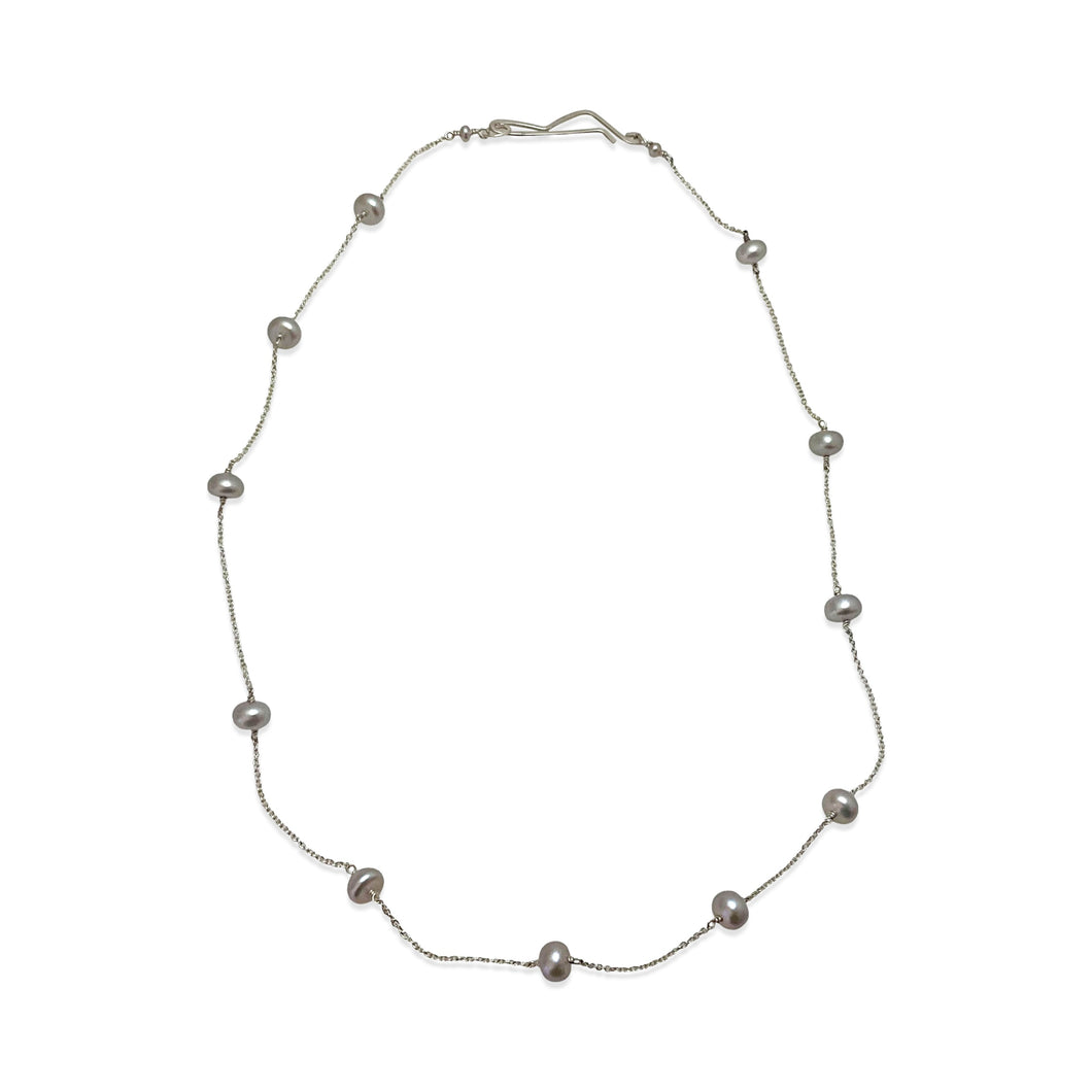 DELICATE NECKLACE - GREY PEARL
