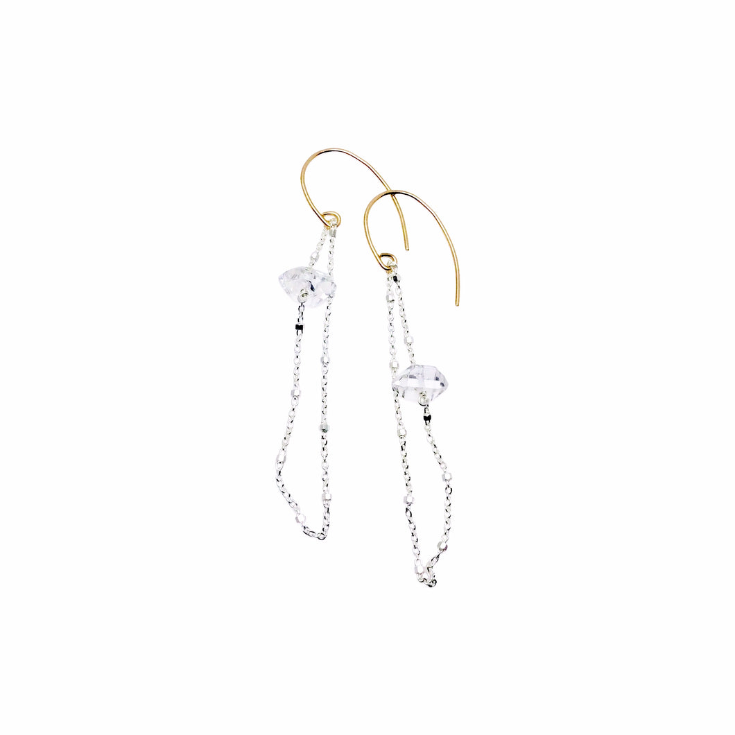 HERKIMER DIAMOND LAYERED EARRINGS