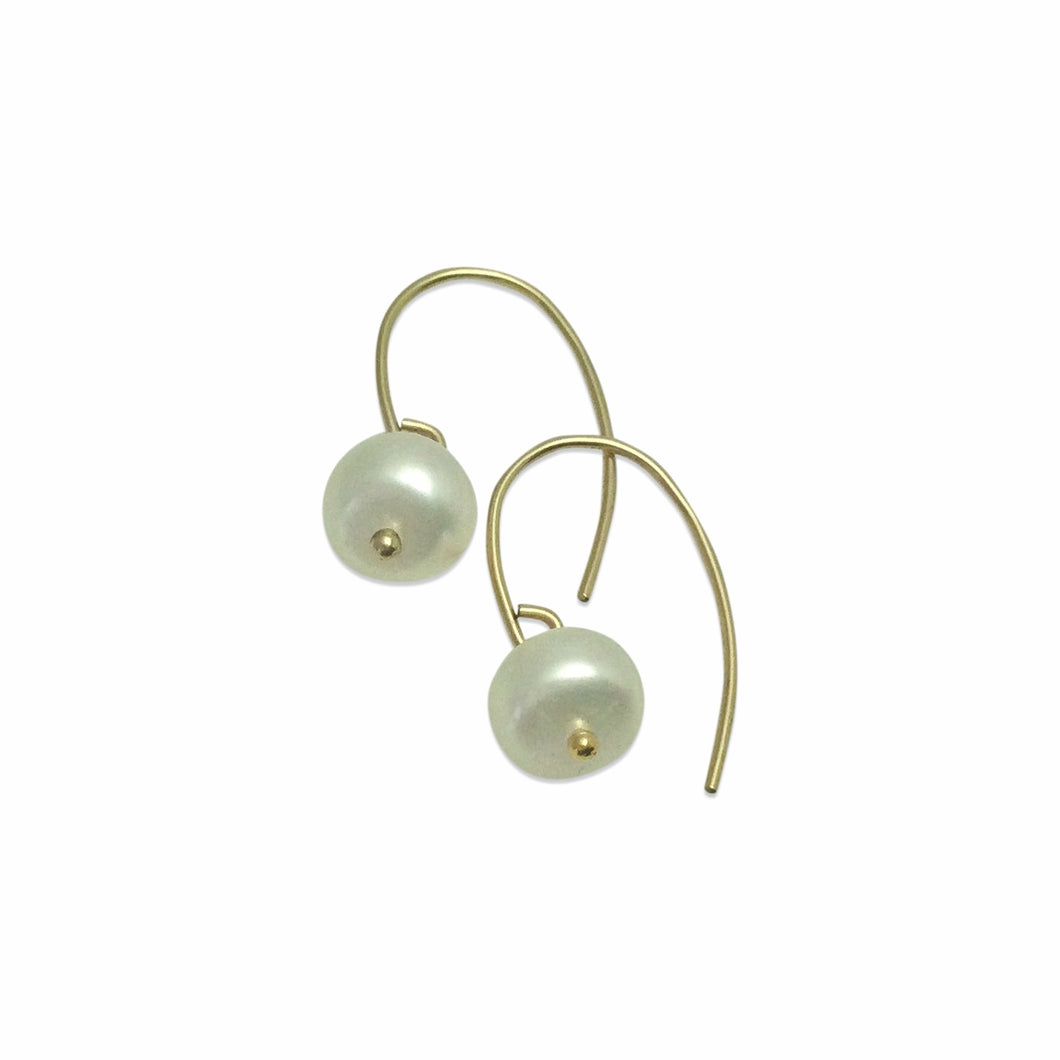 IVORY BUTTON PEARL EARRINGS