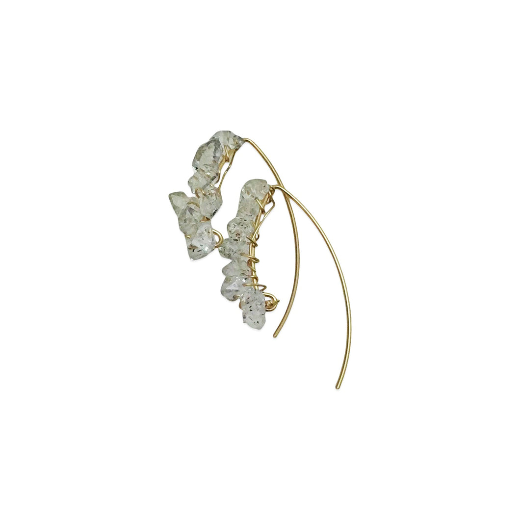 DELICATE COCOON EARRINGS - HERKIMER DIAMOND