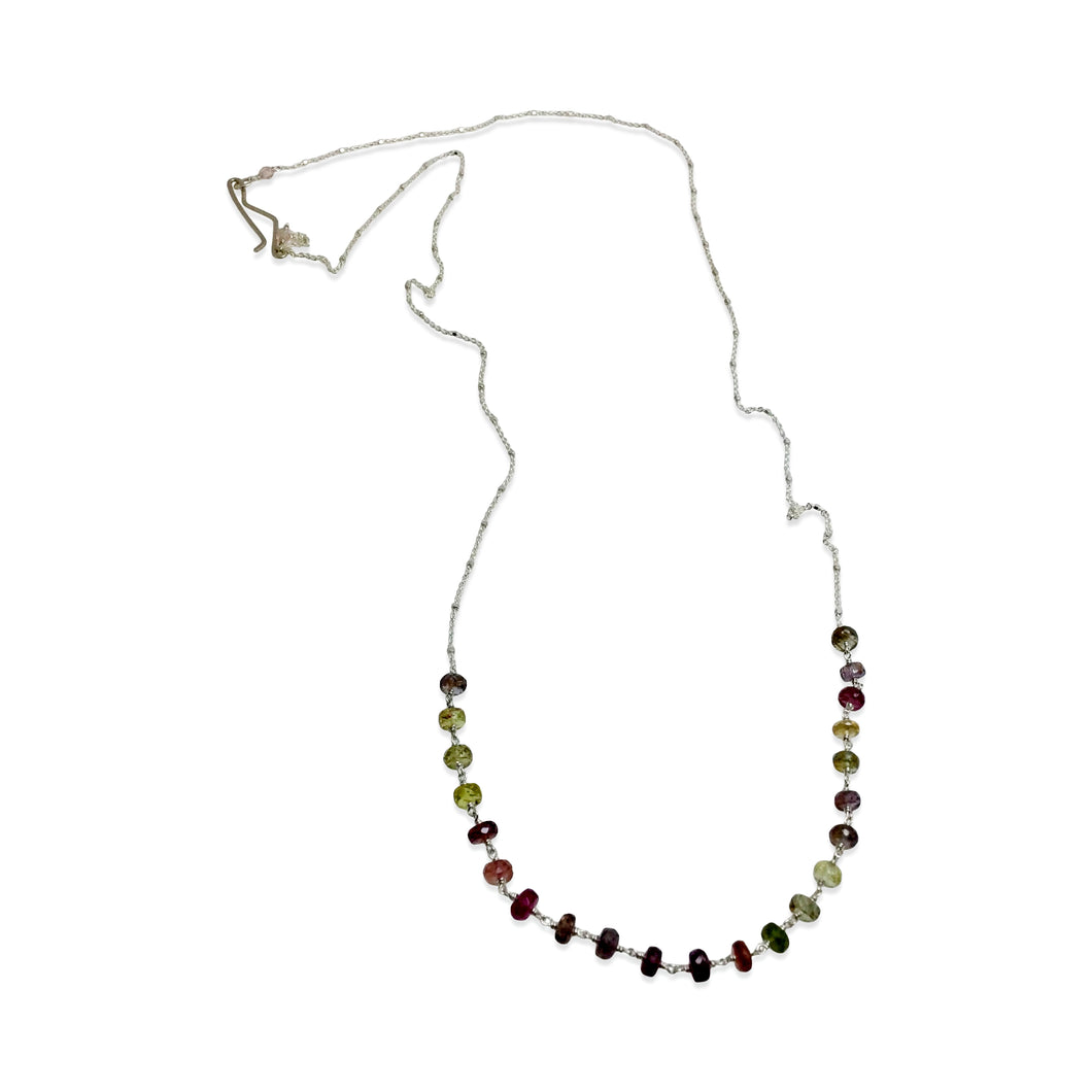 MULTI COLORED SAPPHIRE OMBRE LONG NECKLACE