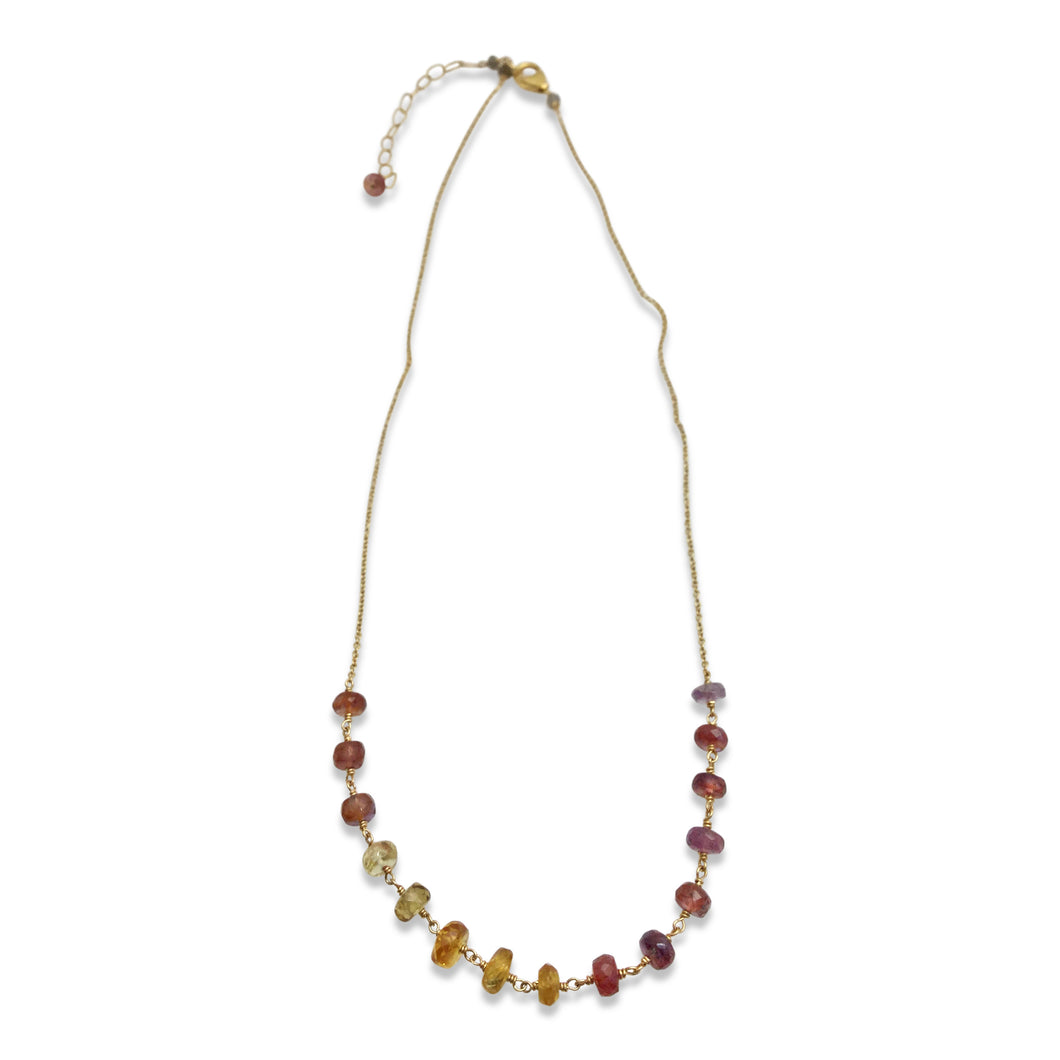 MULTI COLORED SAPPHIRE OMBRE NECKLACE