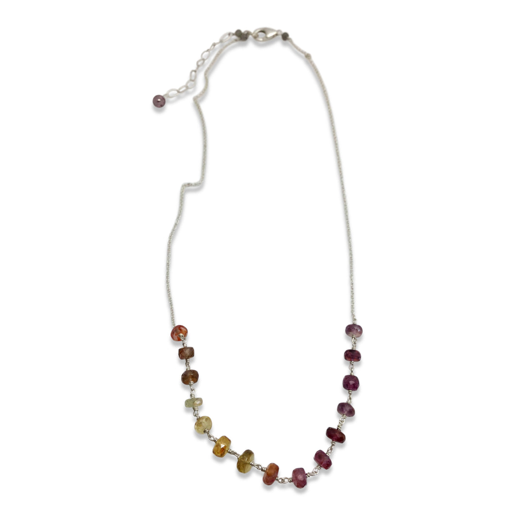 MULTI COLORED SAPPHIRE OMBRE NECKLACE