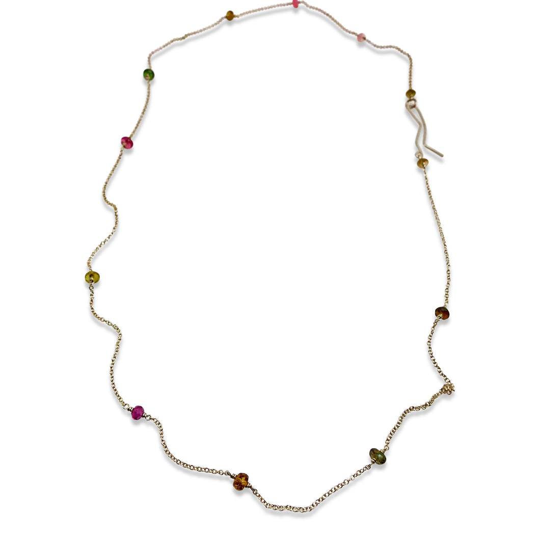 DELICATE NECKLACE - WATERMELON TOURMALINE