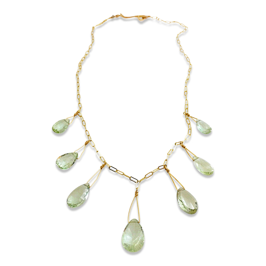 GREEN QUARTZ SEVEN NECKLACE