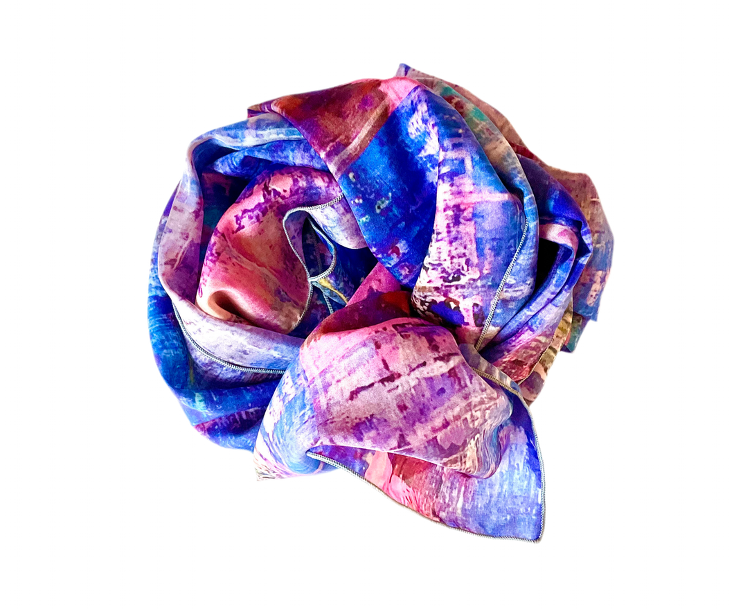 COBALT ROSE SCARF