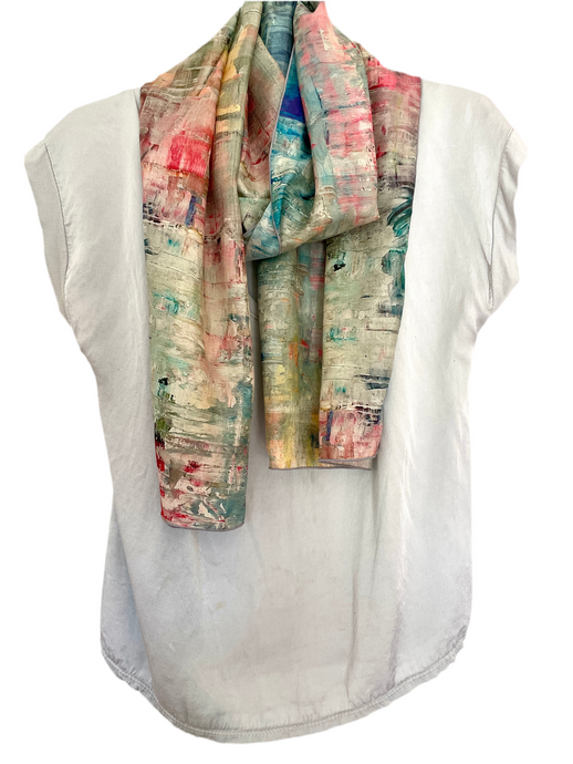 IRIDESCENT BLUSH SCARF