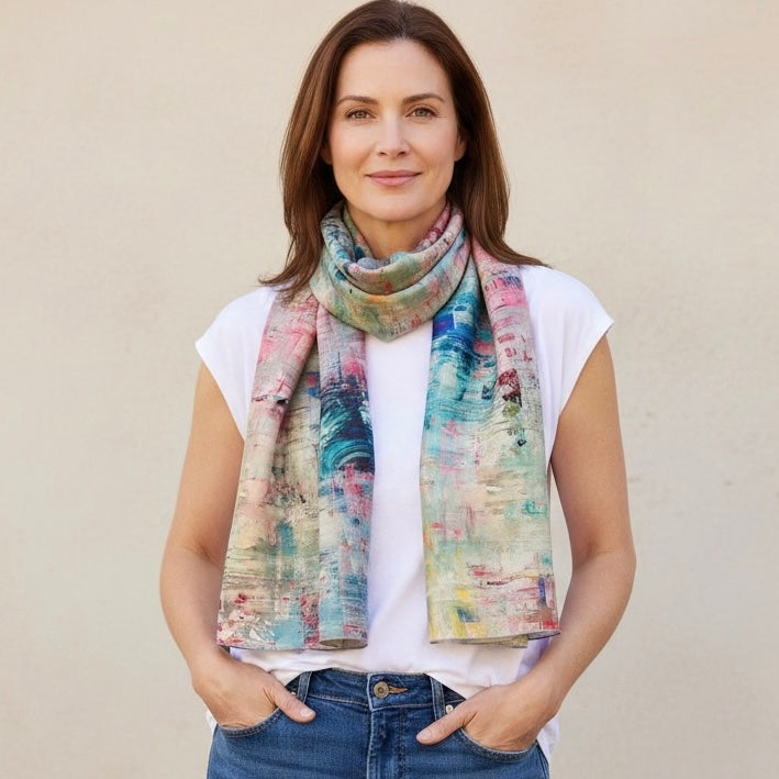 IRIDESCENT BLUSH OVERSIZED SCARF/SHAWL WRAP