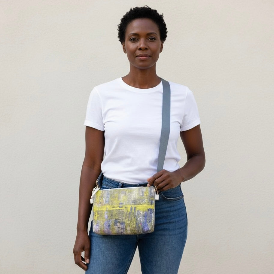 LEMON PEWTER CROSSBODY HANDBAG