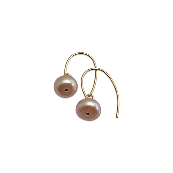 BLUSH PINK BUTTON PEARL EARRINGS