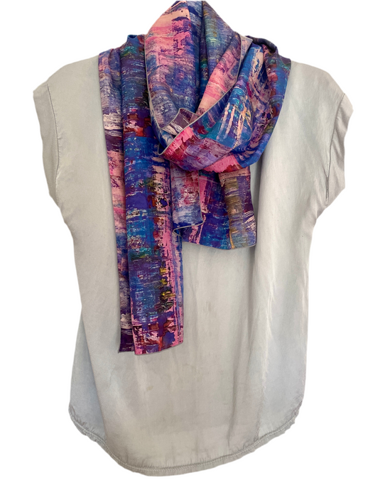 COBALT ROSE SCARF