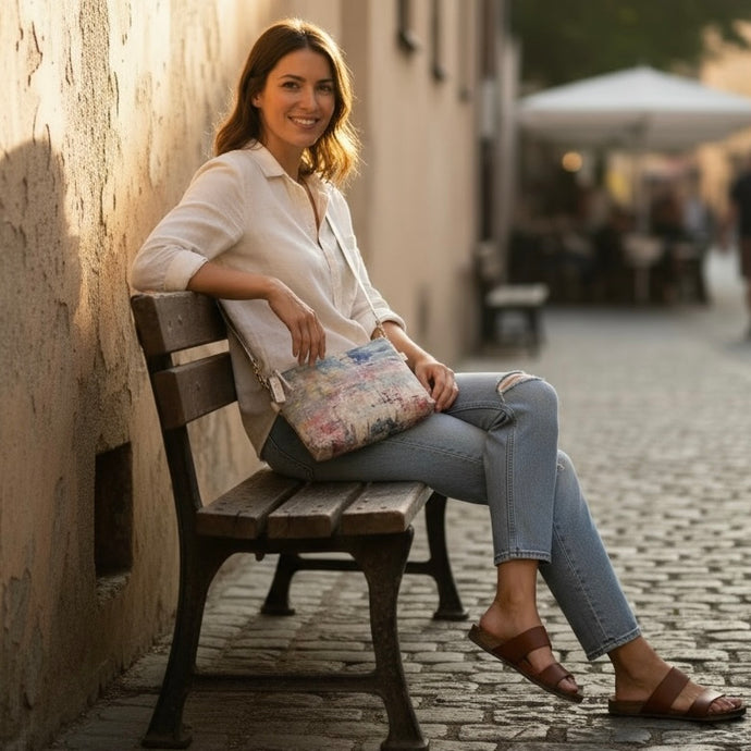 IRIDESCENT BLUSH CROSSBODY HANDBAG
