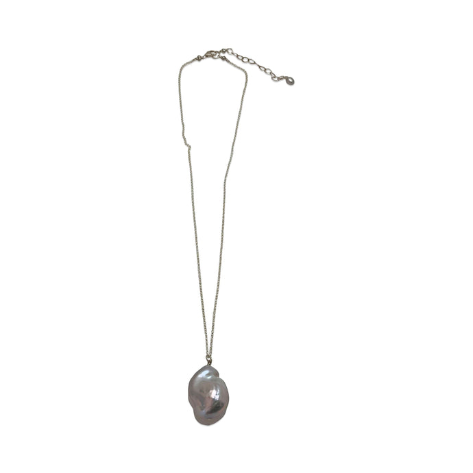 EXTRA LARGE GREY BAROQUE PEARL PENDANT