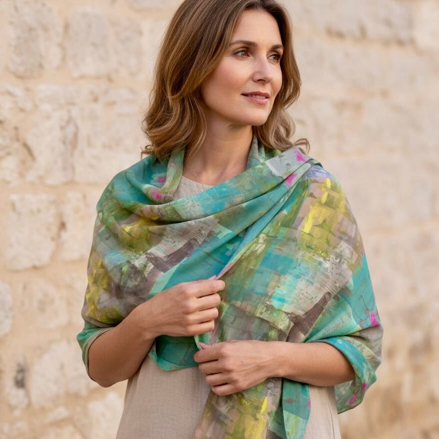 AQUA CERISE OVERSIZED SCARF/SHAWL WRAP