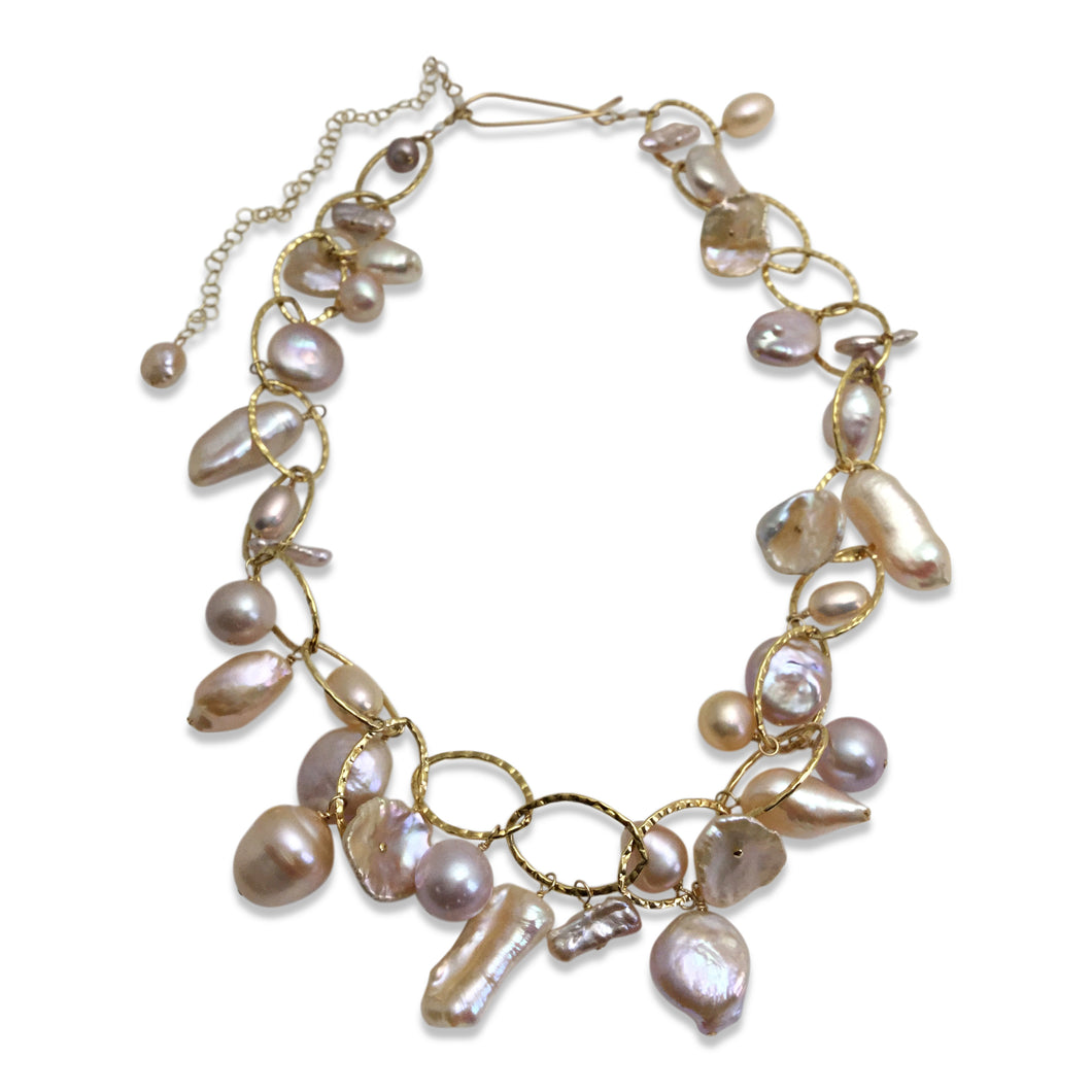 BLUSH PINK PEARL LUX ORGANIC NECKLACE