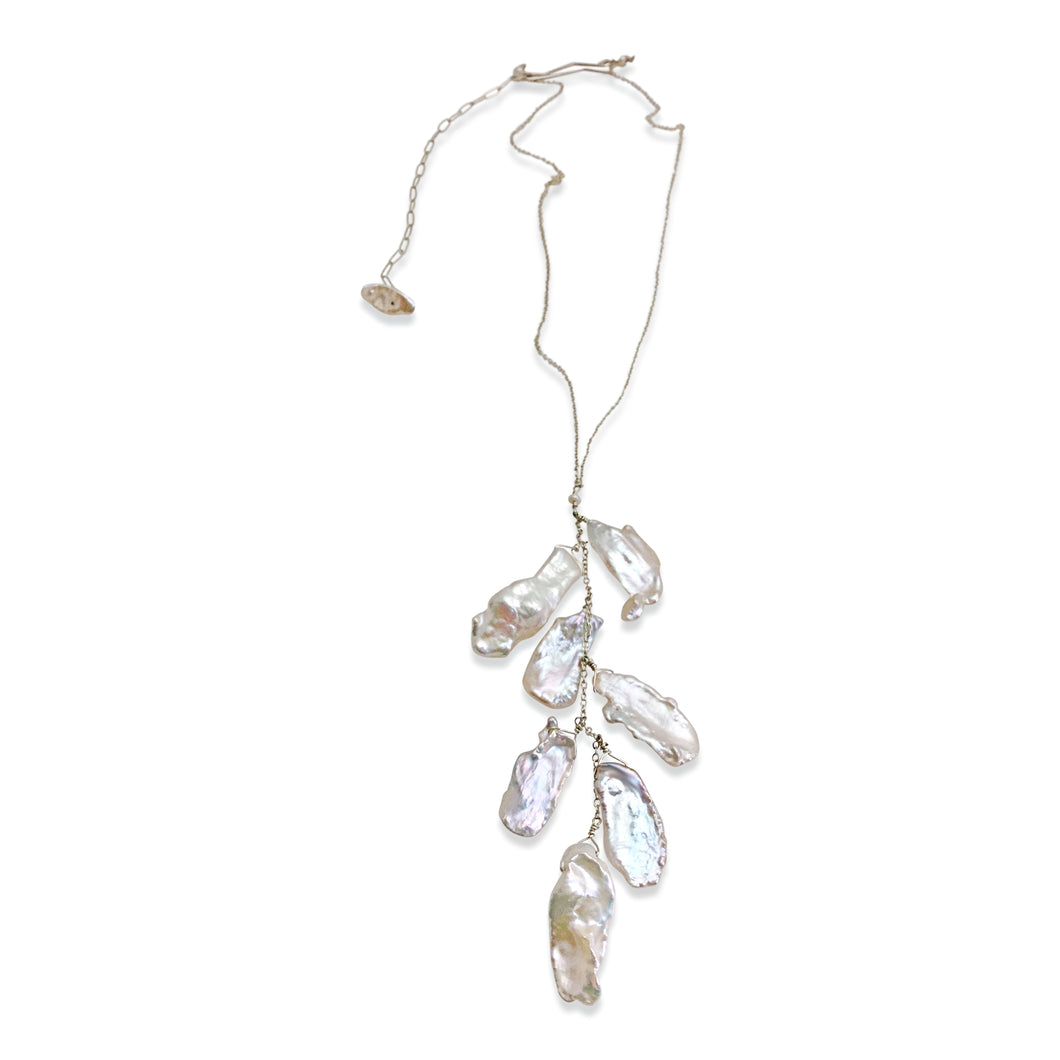 IVORY KESHI PEARL CASCADE NECKLACE