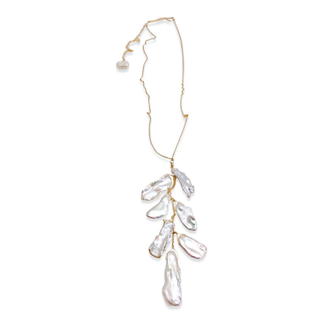 IVORY KESHI PEARL CASCADE NECKLACE