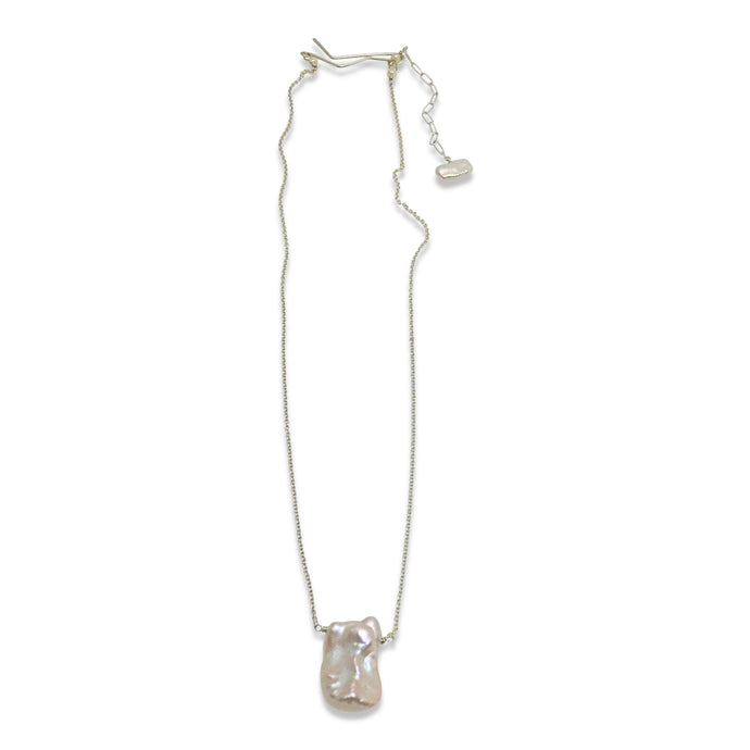 IVORY KESHI PEARL SIMPLE DROP NECKLACE