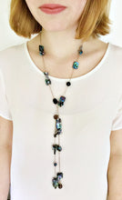 MIDNIGHT TEXTURED LONG LARIAT NECKLACE