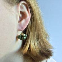 GREEN PEARL CLUSTER EARRINGS