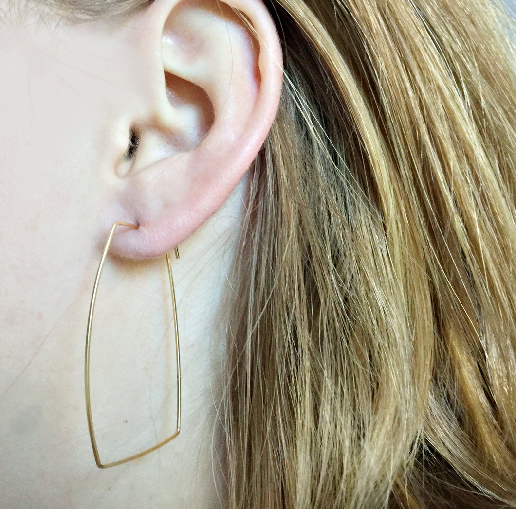 Delicate Threader Hoop Earrings Gold