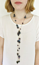 PEACOCK PEARL TEXTURED LONG LARIAT NECKLACE