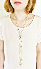 IVORY PEARL TEXTURED LONG LARIAT NECKLACE